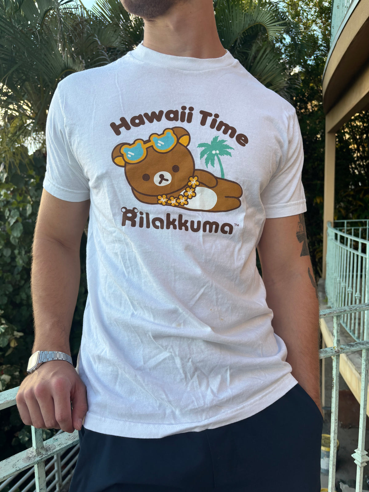 Hawaii Time Rilakkuma Adult Shirt