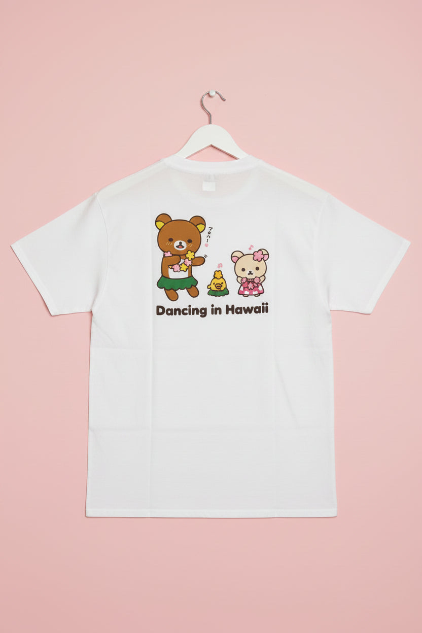 Hawaii Time Rilakkuma Dancing In Hawaii Adult Shirt