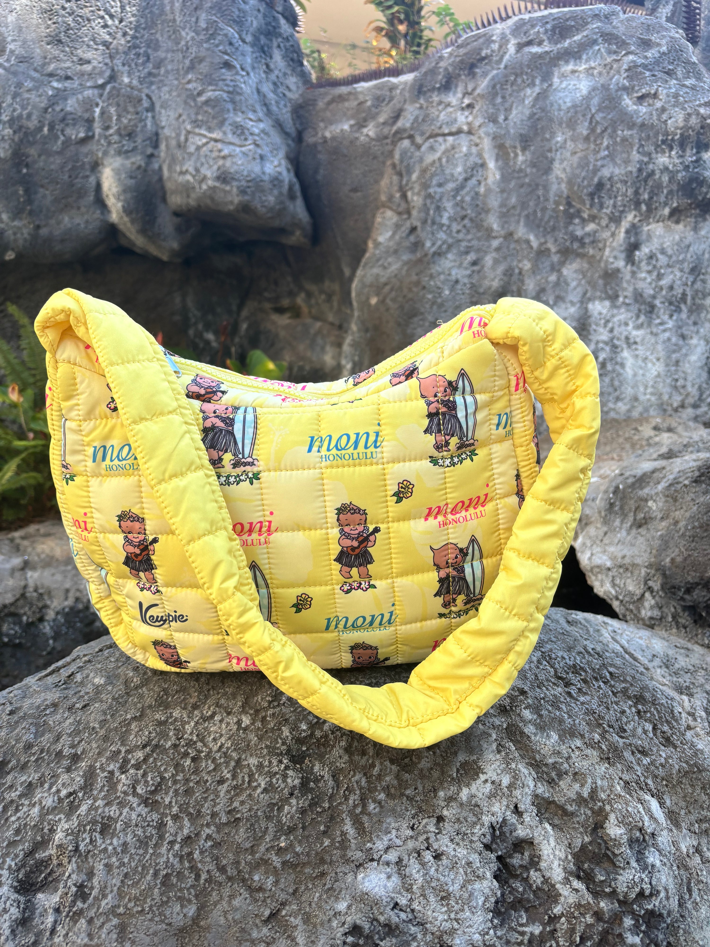 Aloha Kewpie Yellow Puffy Tote Bag