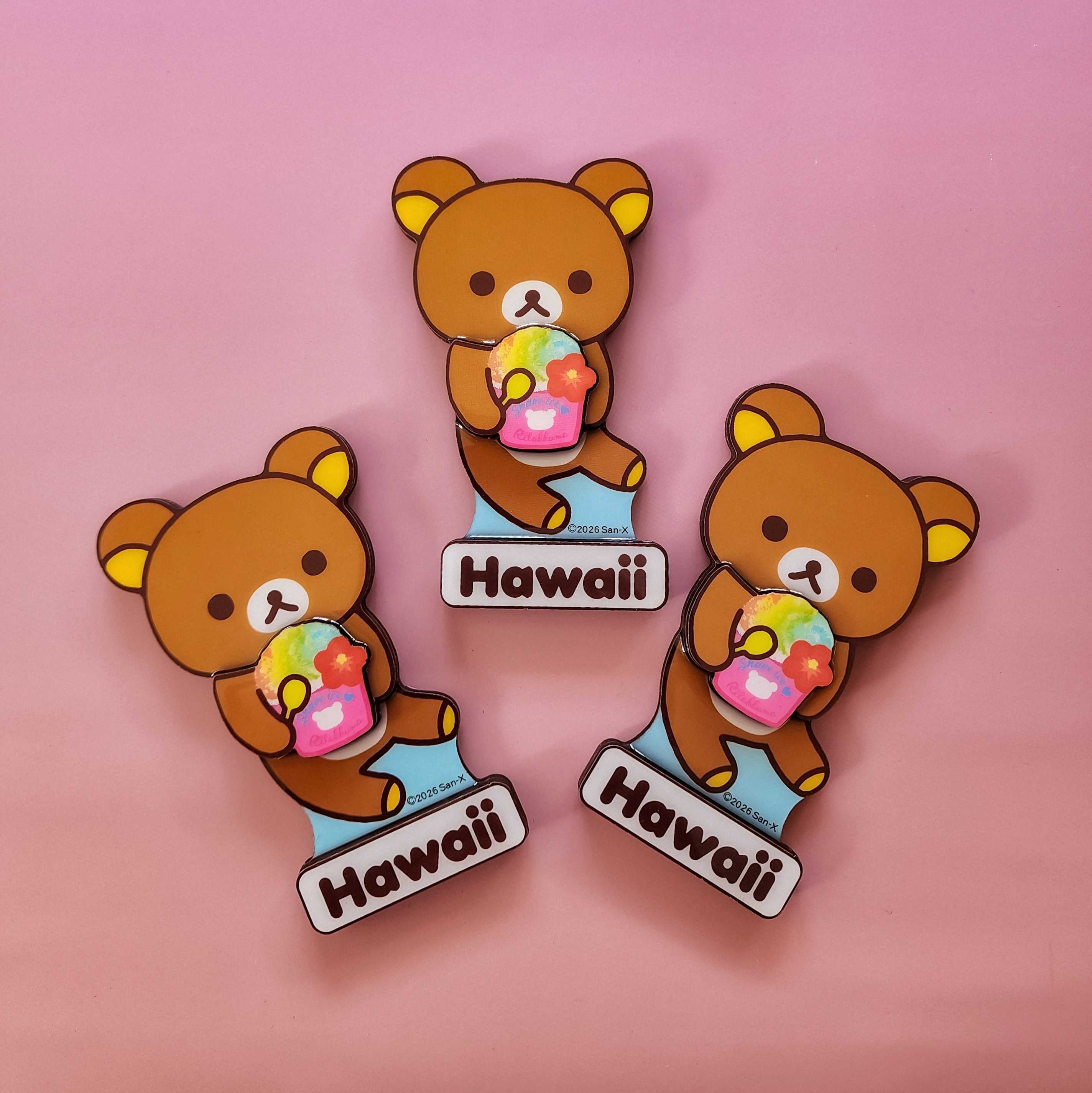 Hawaii Time Rilakkuma Wooden Magnets