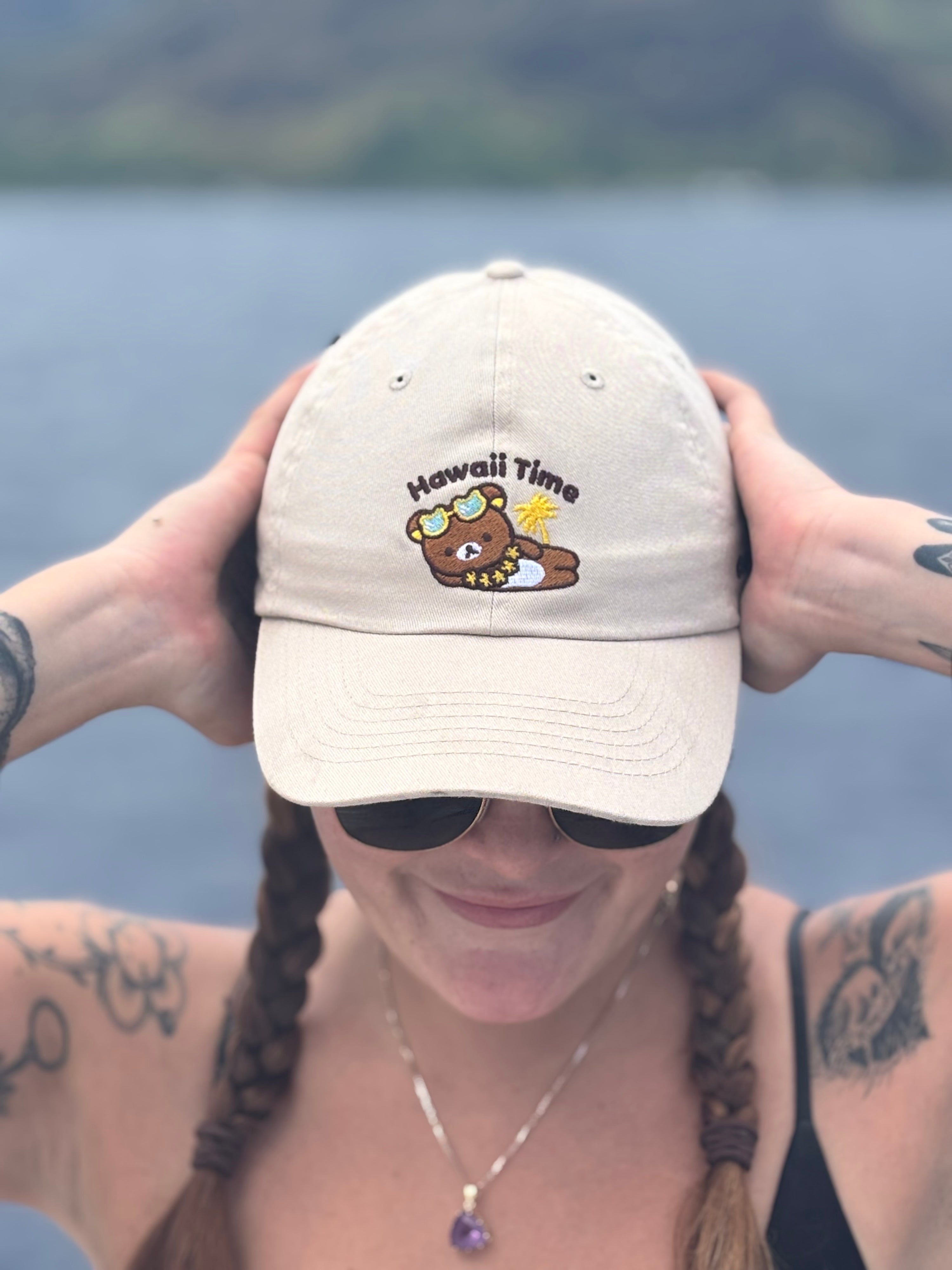 Hawaii Time Rilakkuma Beige Baseball Cap