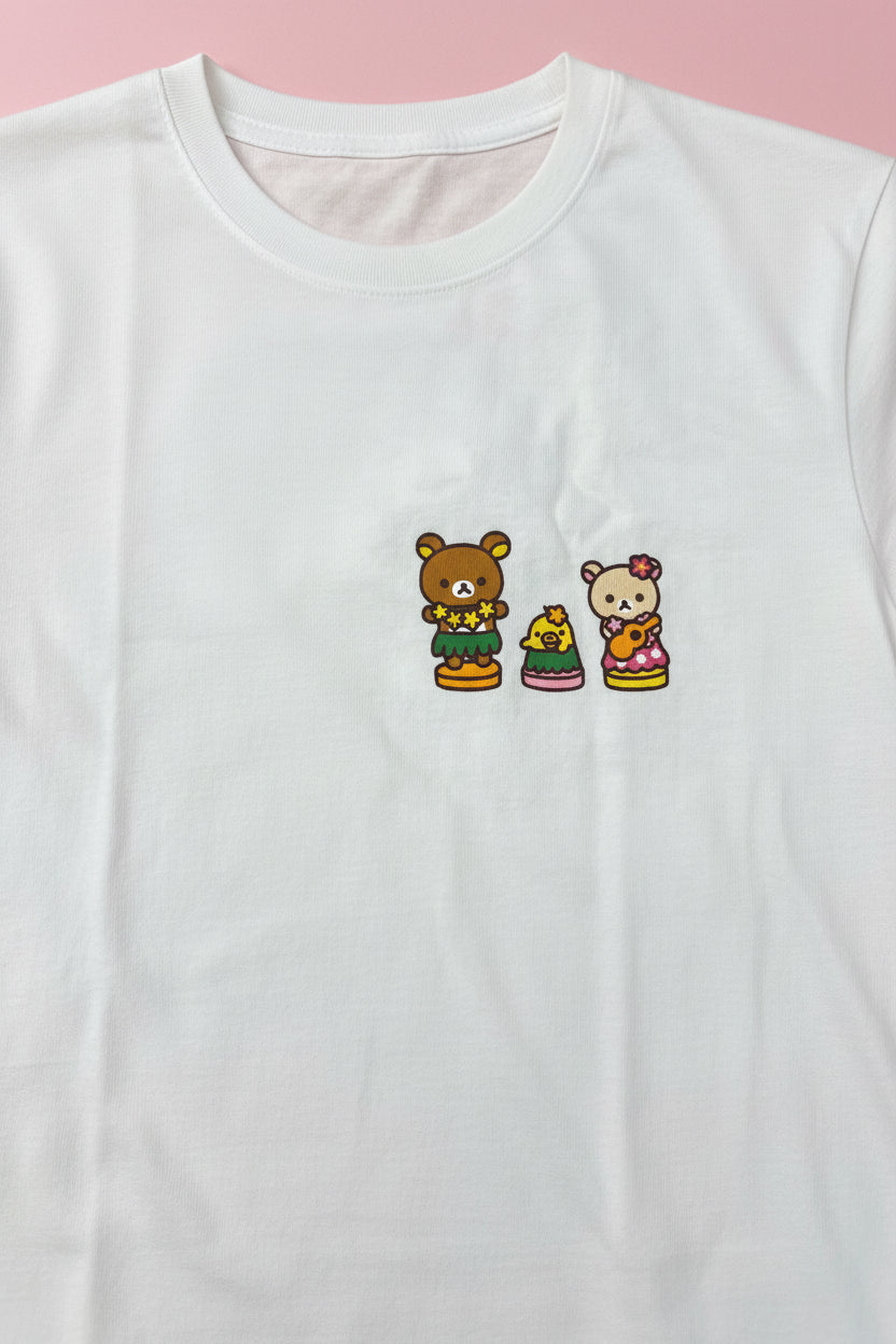 Hawaii Time Rilakkuma Dancing In Hawaii Adult Shirt