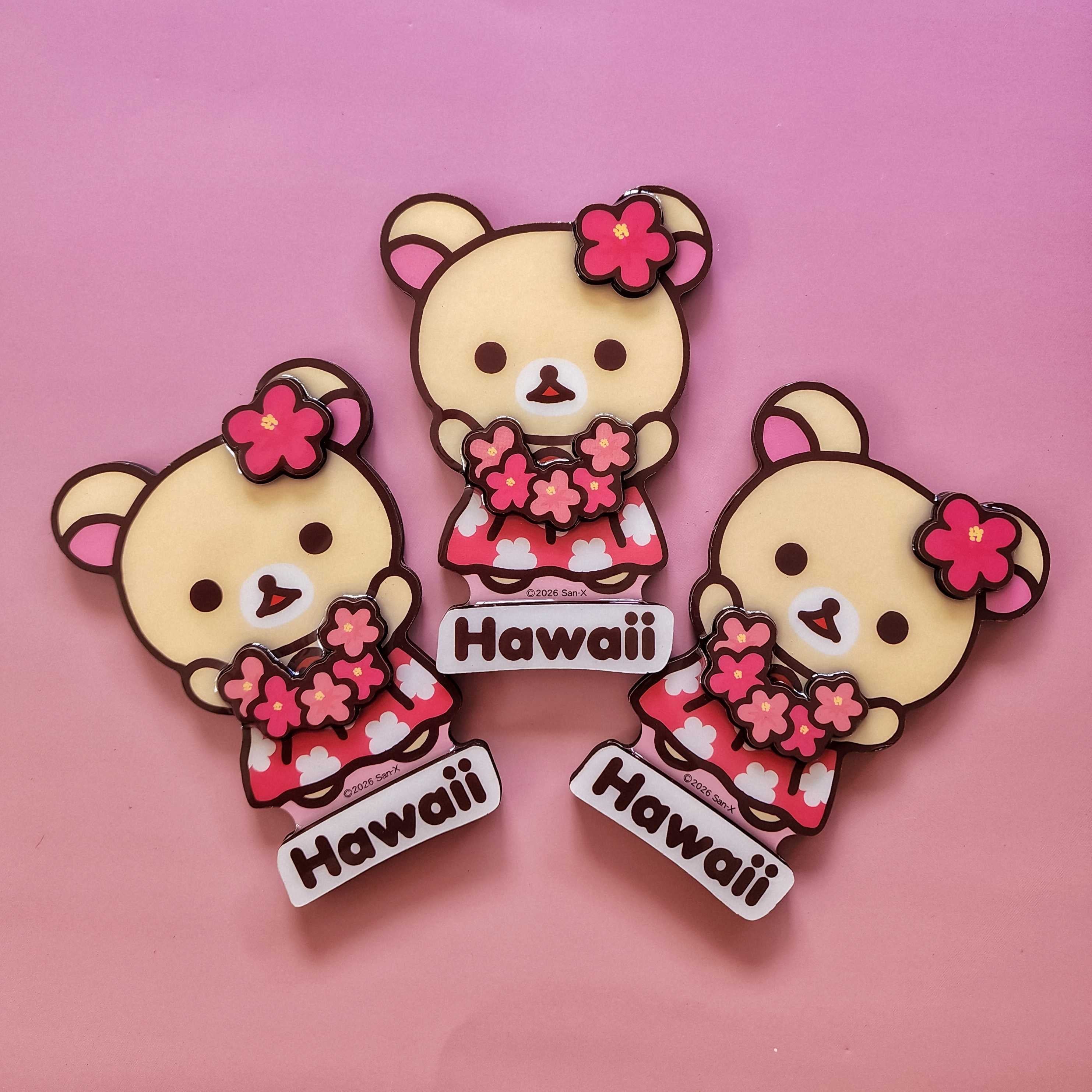 Hawaii Time Rilakkuma Wooden Magnets