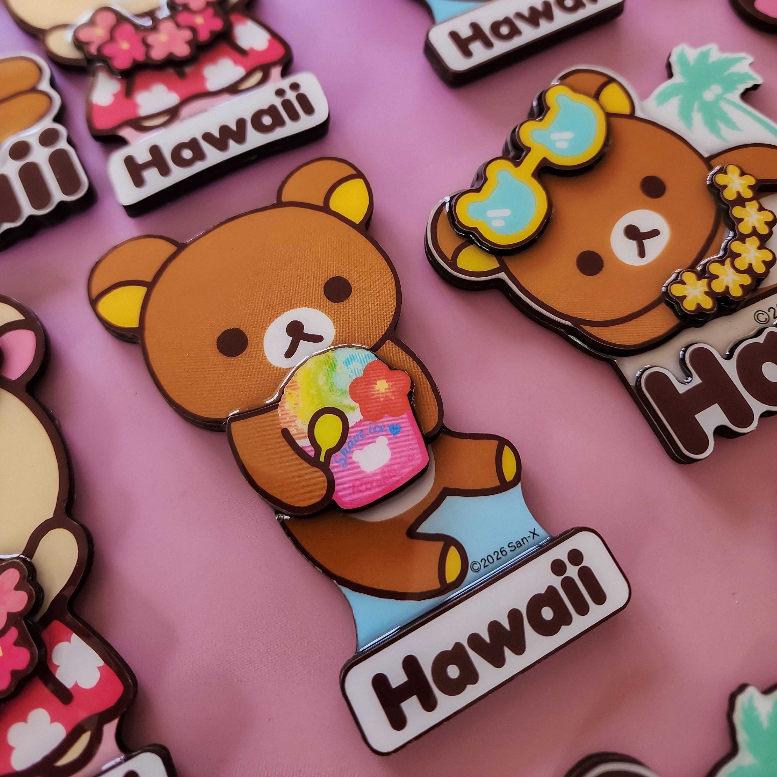 Hawaii Time Rilakkuma Wooden Magnets