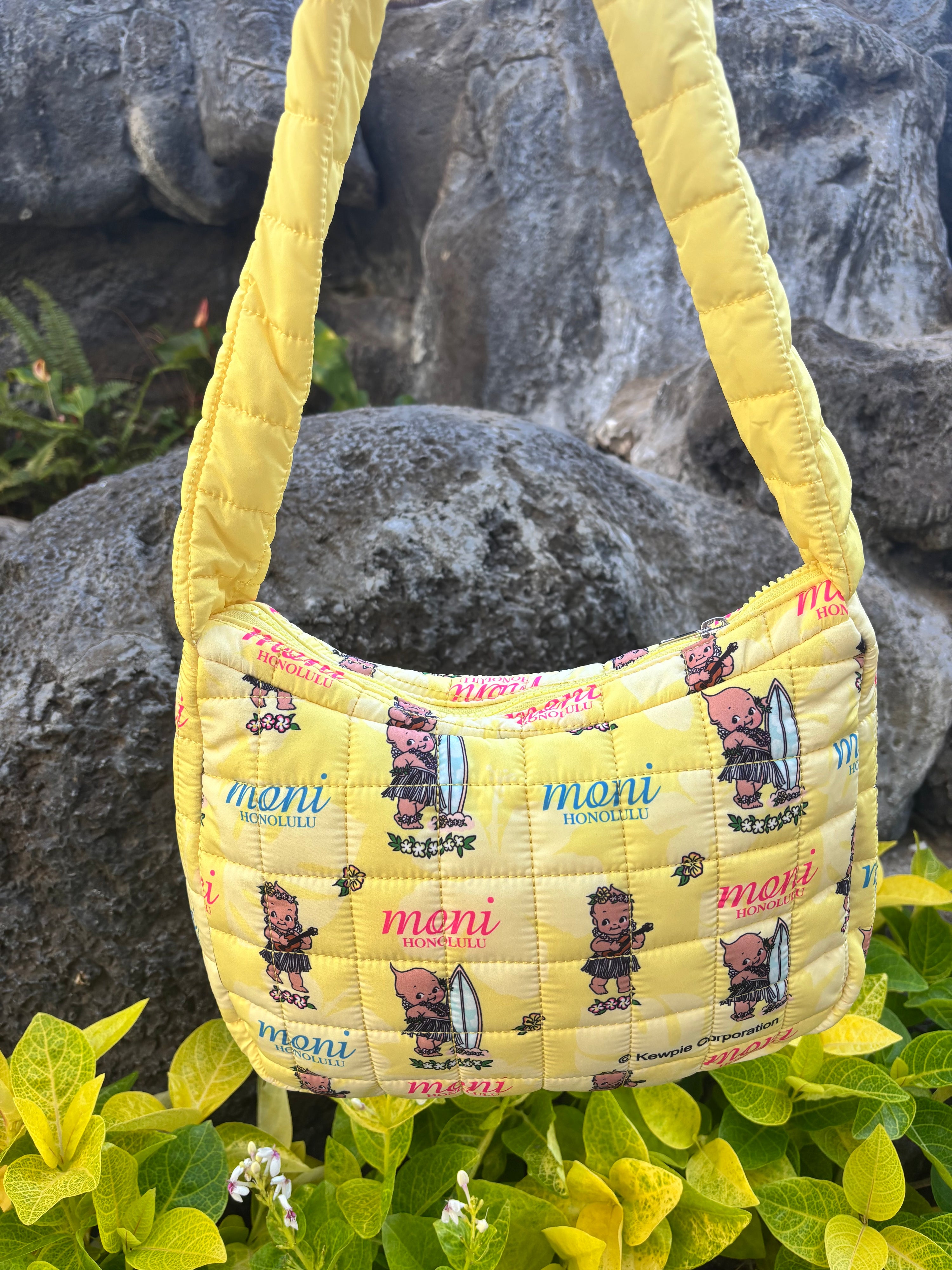 Aloha Kewpie Yellow Puffy Tote Bag