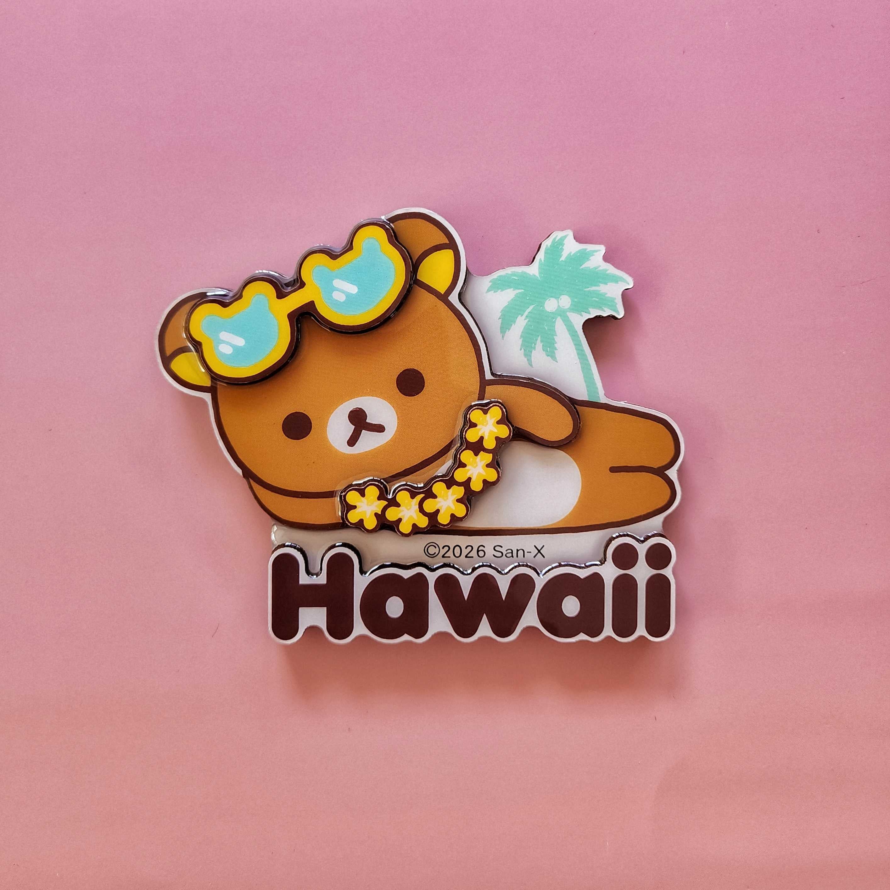 Hawaii Time Rilakkuma Wooden Magnets
