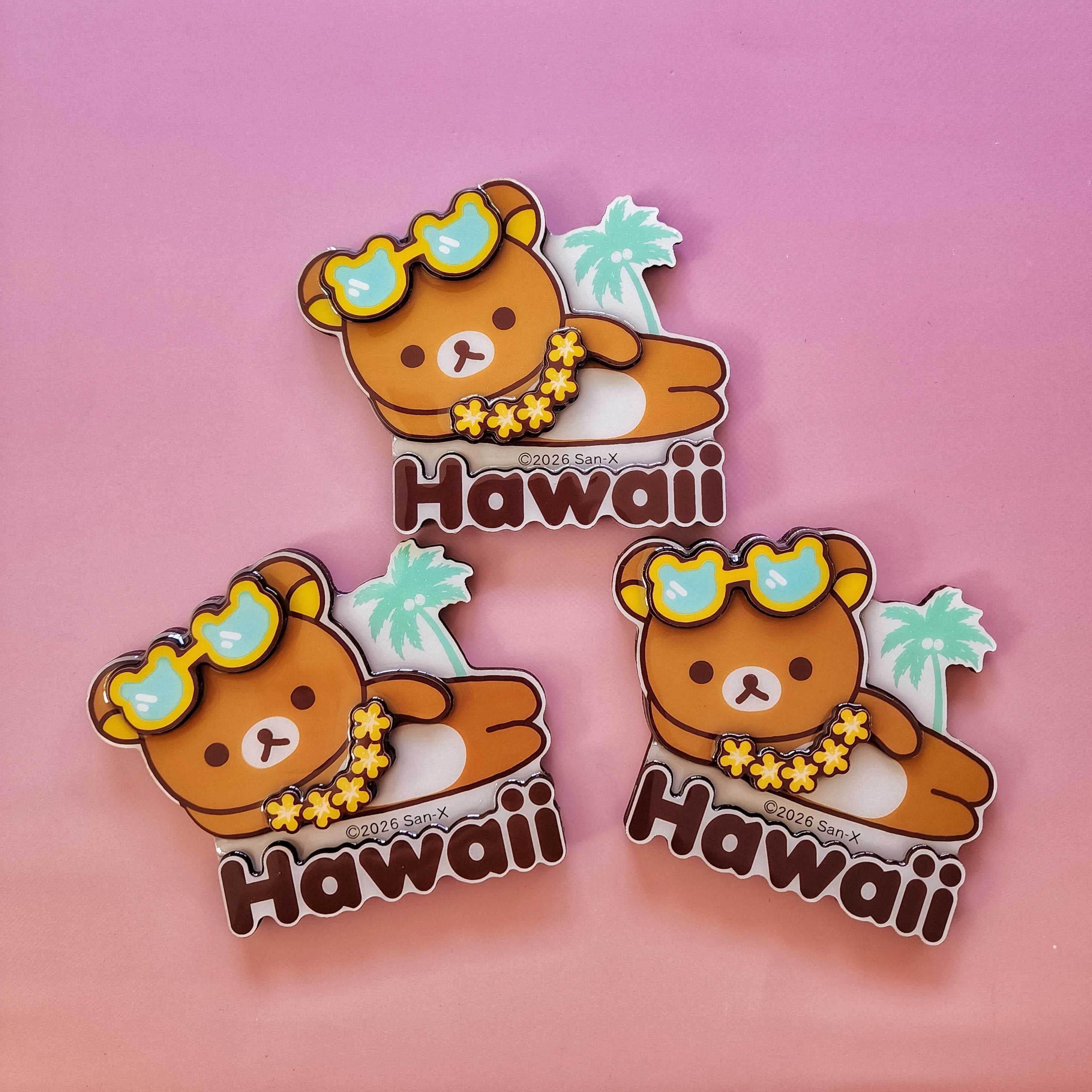 Hawaii Time Rilakkuma Wooden Magnets