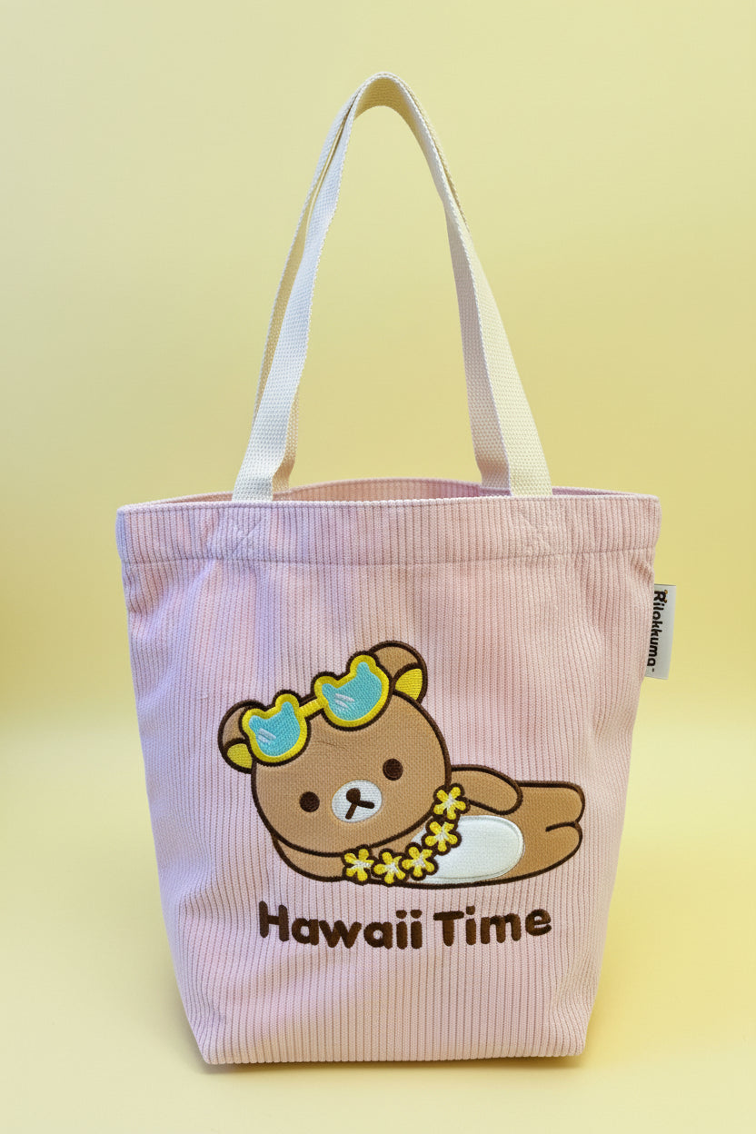 Hawaii Time Rilakkuma Mini Corduroy Tote Bag