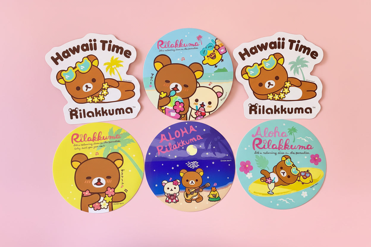 Hawaii Time Rilakkuma Large Stickers