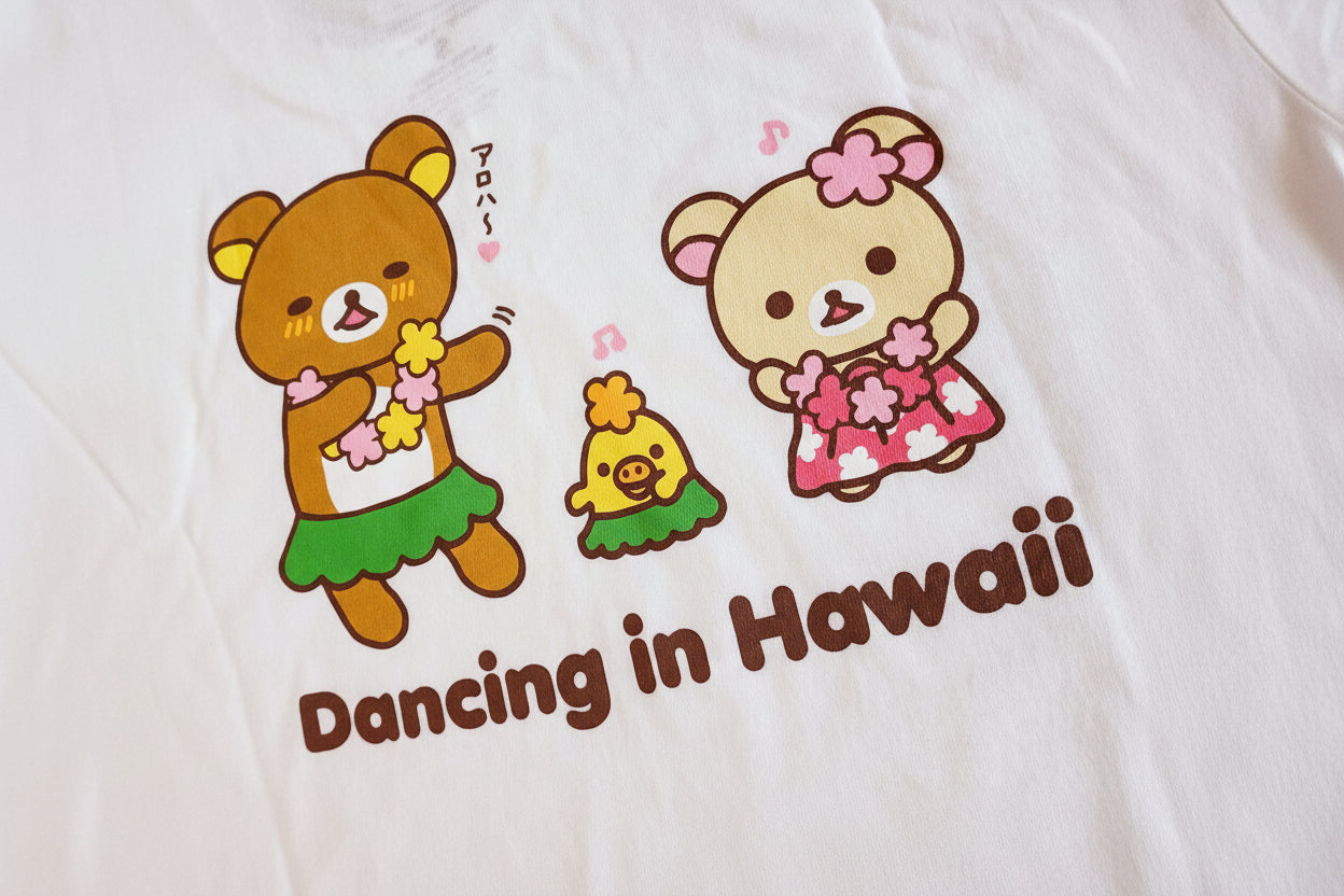Hawaii Time Rilakkuma Dancing In Hawaii Adult Shirt