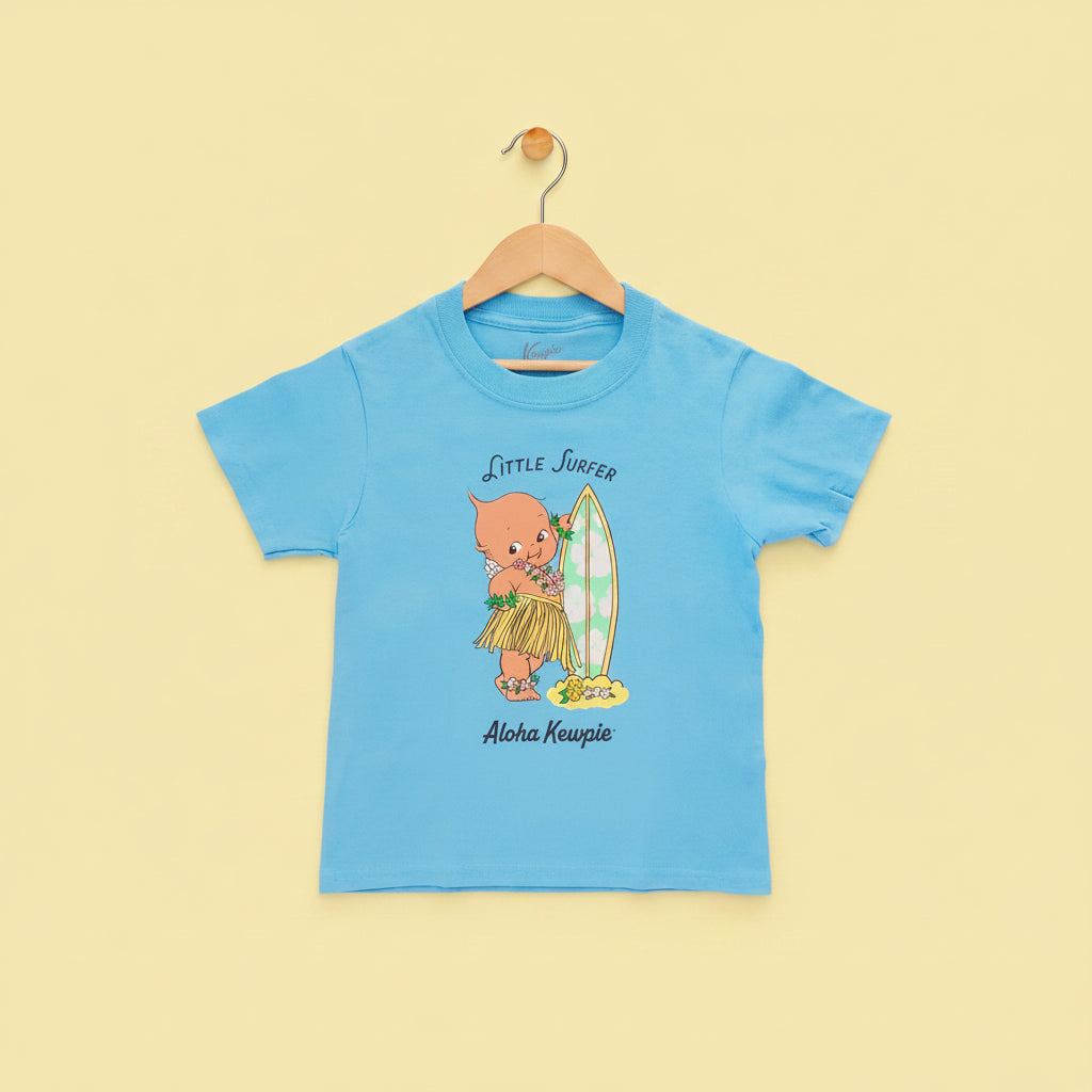 Aloha Kewpie Little Surfer Blue Kid Shirt