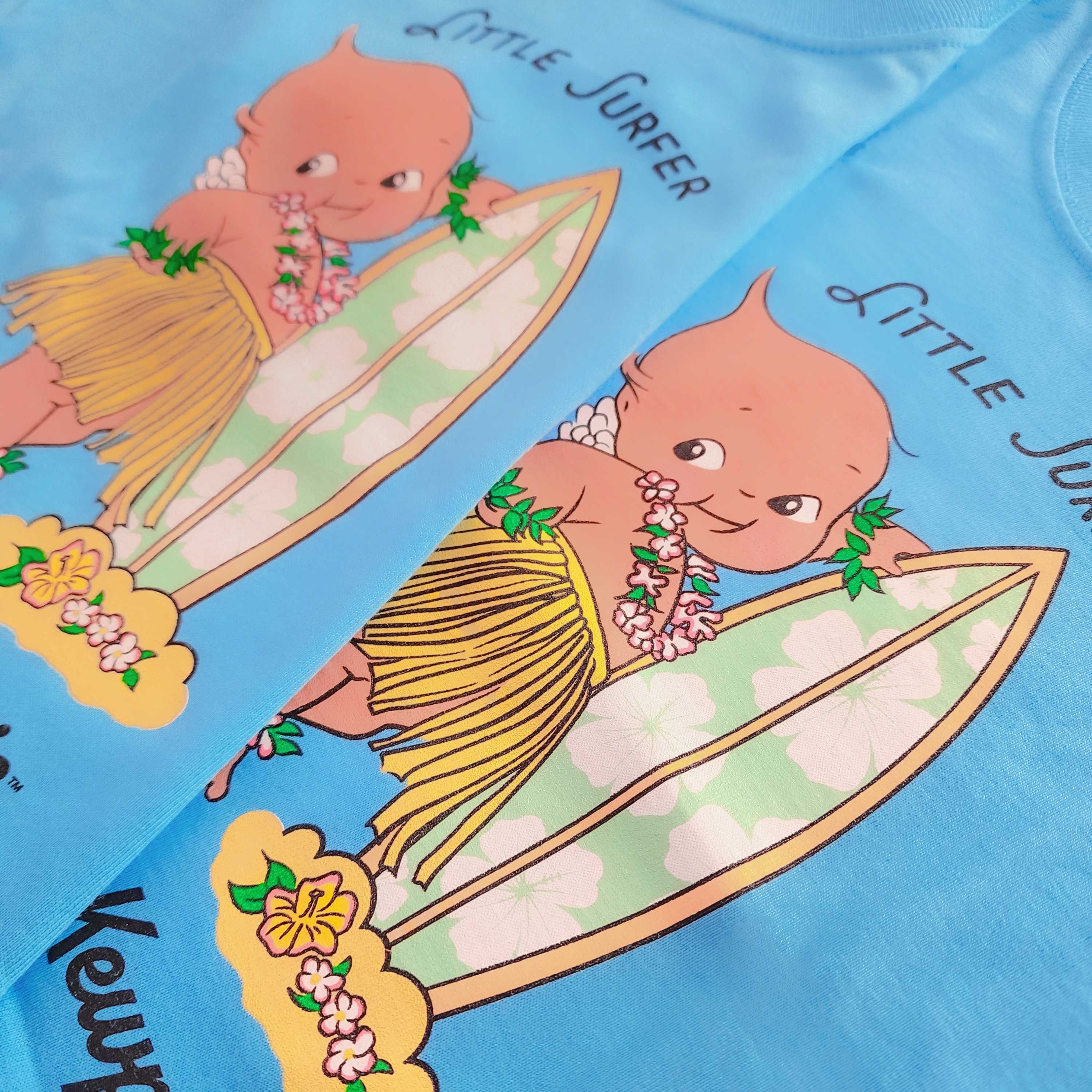 Aloha Kewpie Little Surfer Blue Kid Shirt